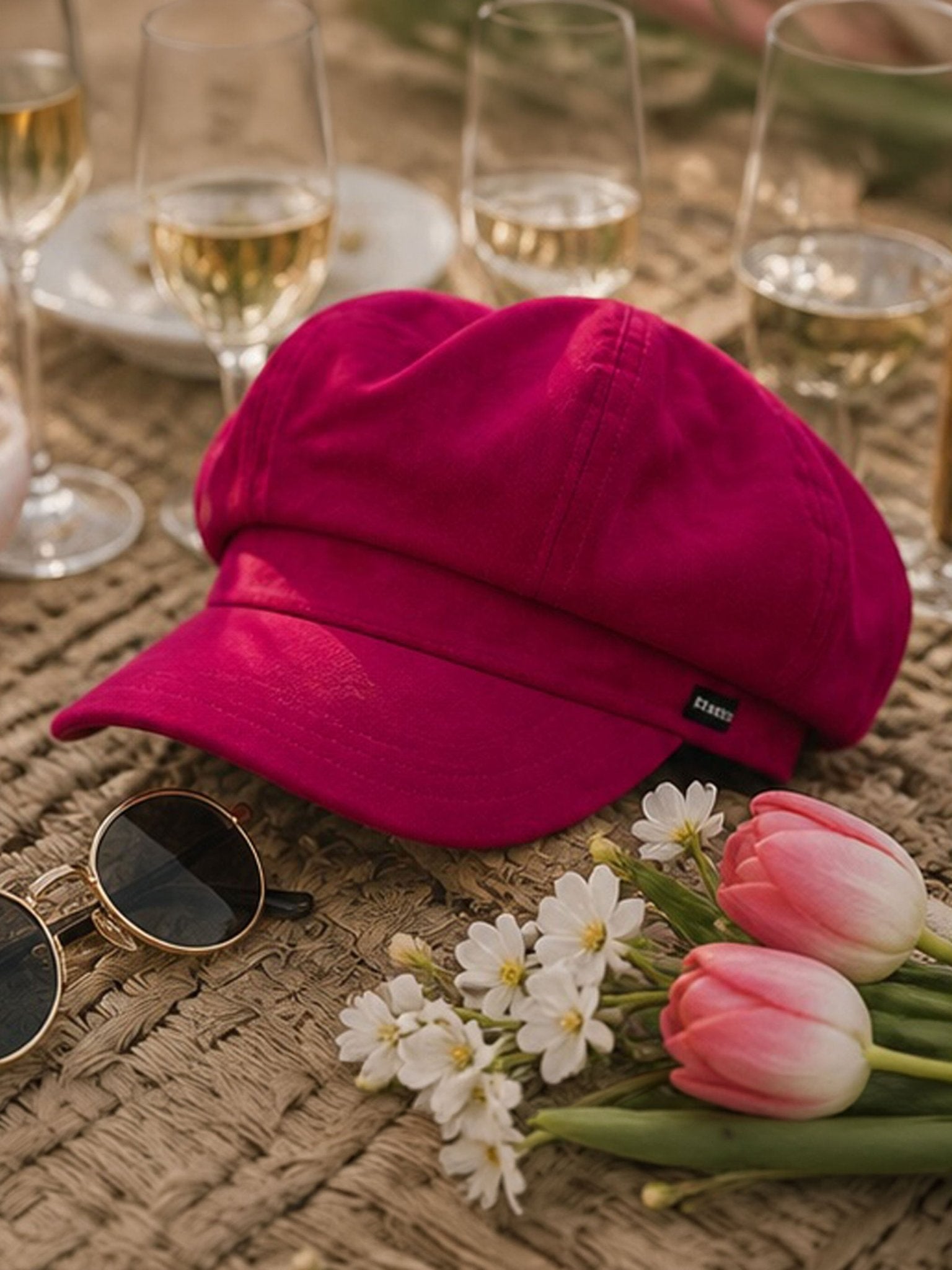 Craggi Velvet Baker boy Ladies Hat Pink Velvet Newsboy womens Cap CRAGGI Hats