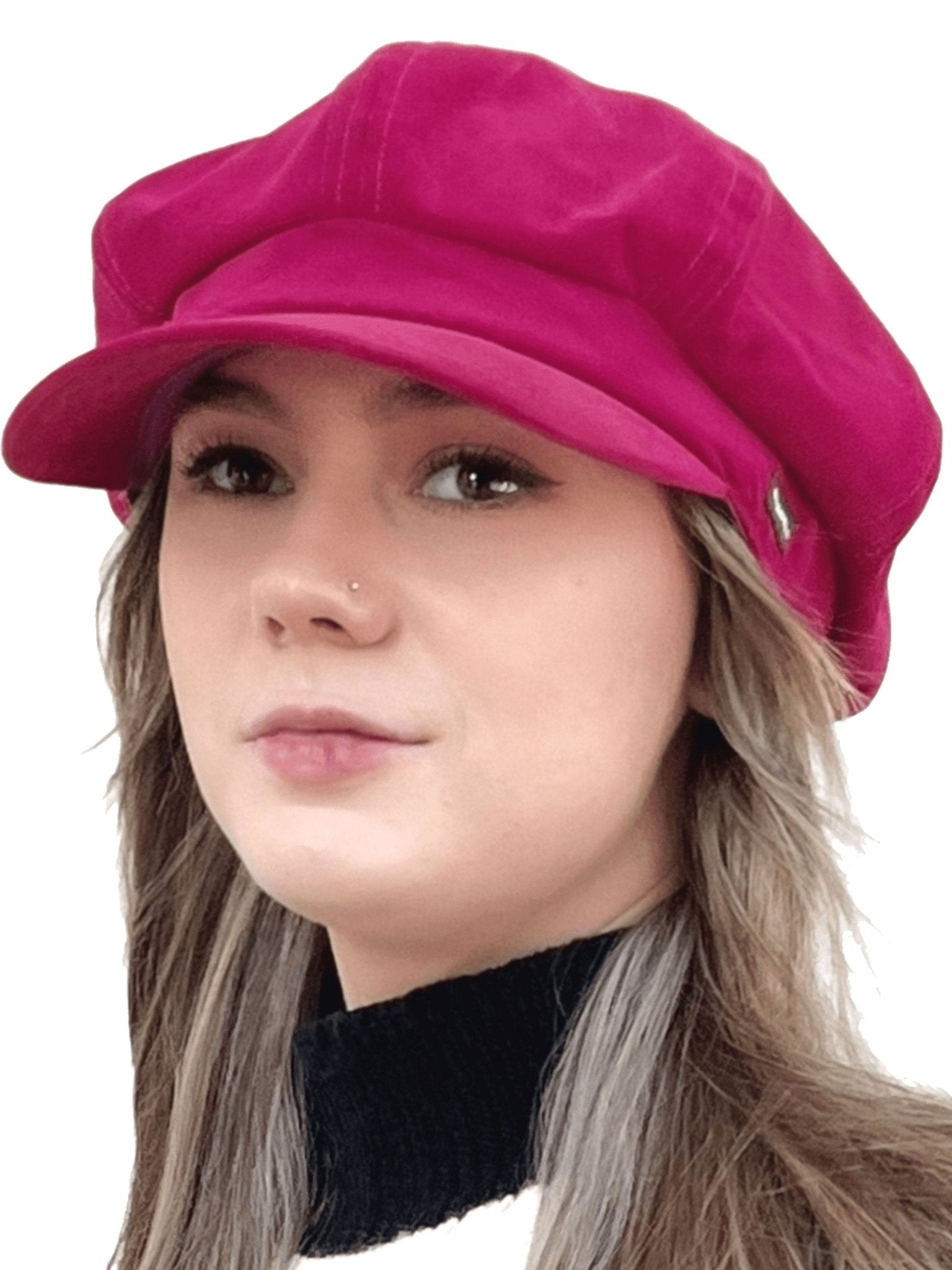 Craggi Velvet Baker boy Ladies Hat Pink Velvet Newsboy womens Cap CRAGGI Hats
