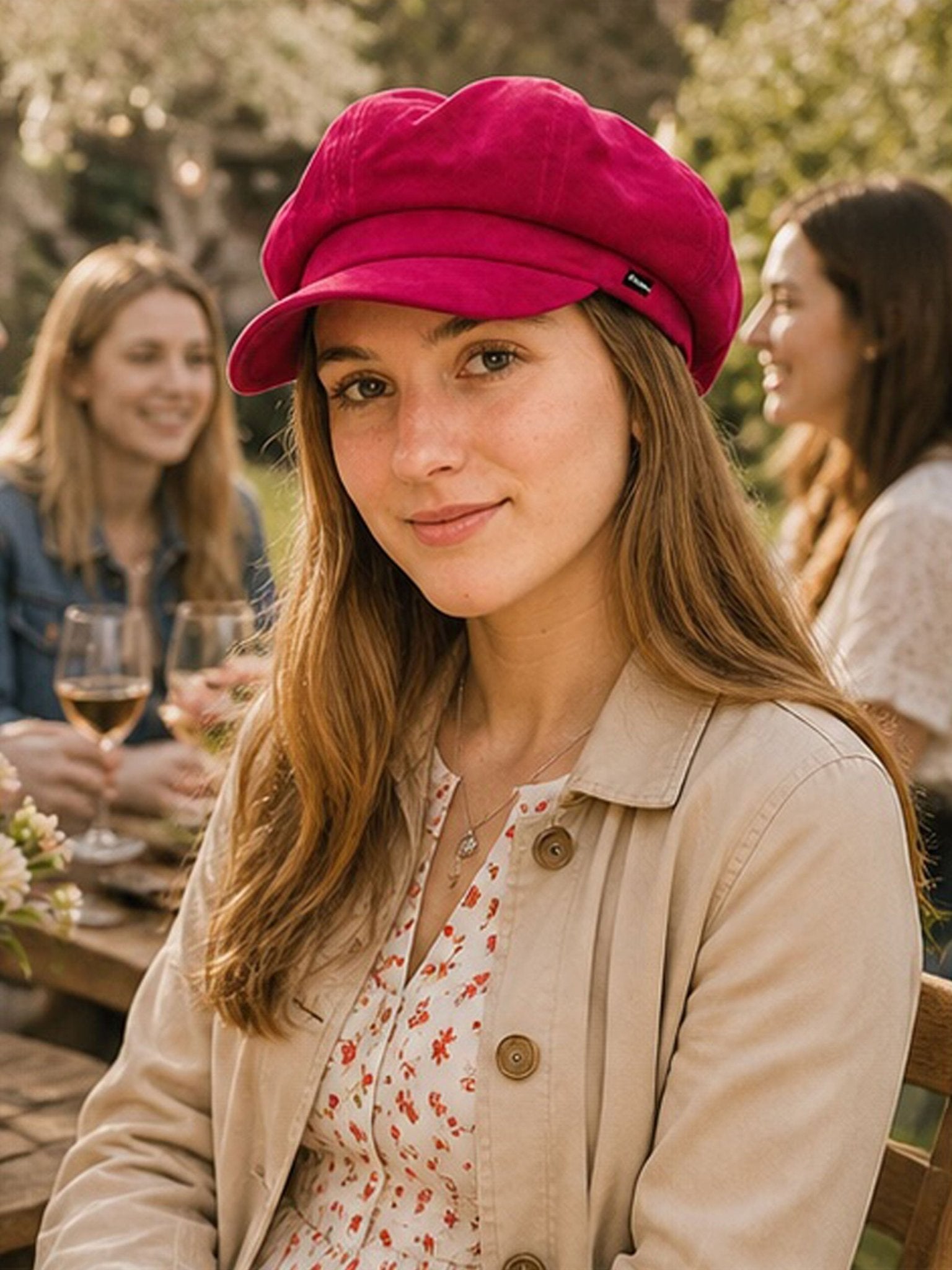 Craggi Velvet Baker boy Ladies Hat Pink Velvet Newsboy womens Cap CRAGGI Hats
