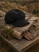Craggi Womens Black Velvet Baker Boy Cap, Ladies Newsboy Hat CRAGGI Hats