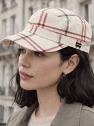 Craggi Womens Newsboy Sports Cap Holiday Stone Blue Red Check Adjustable Ladies Hat CRAGGI Hats