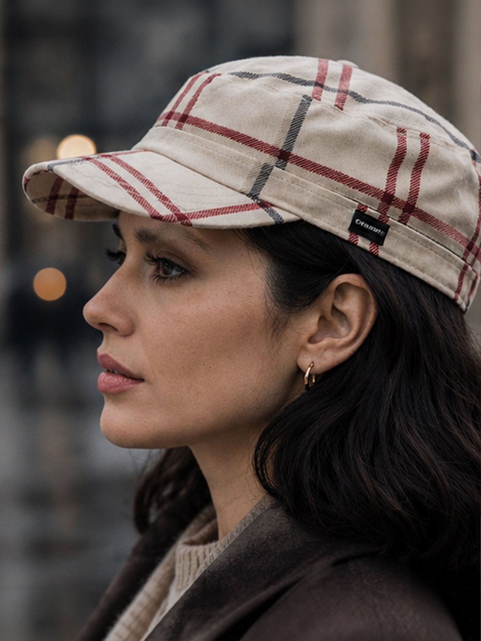 Craggi Womens Newsboy Sports Cap Holiday Stone Blue Red Check Adjustable Ladies Hat CRAGGI Hats