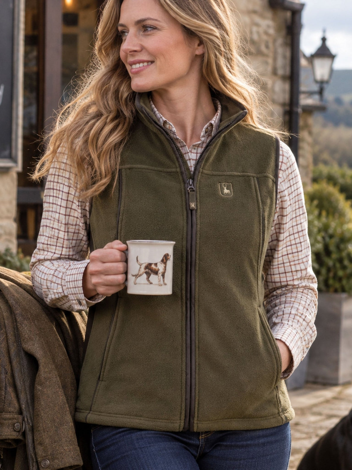 Deerhunter - Ladies Fleece Waistcoat / Gilet - Lady Eagle Fleece Gilet 320gram stretch with pockets. Deerhunter Fleece & Gilet