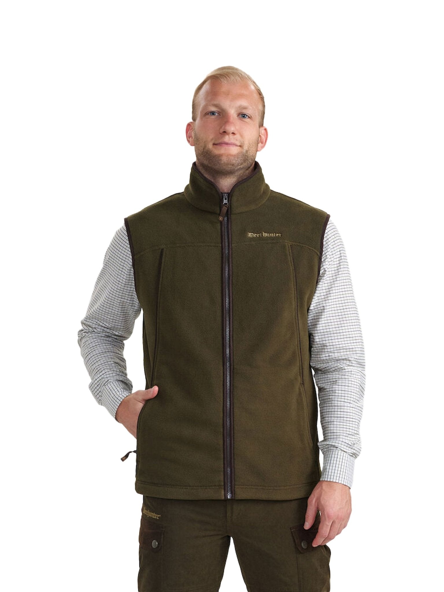 Deerhunter - Mens Fleece gilet / waistcoat - mens Eagle Fleece Gilet 320gram stretch with pockets. Deerhunter