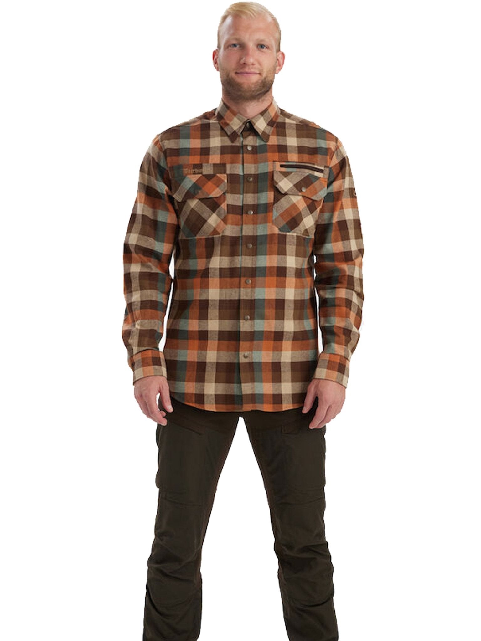 Deerhunter Mens Long sleeve shirt cotton button checked shirt - Deerhunter Mens Shirt James