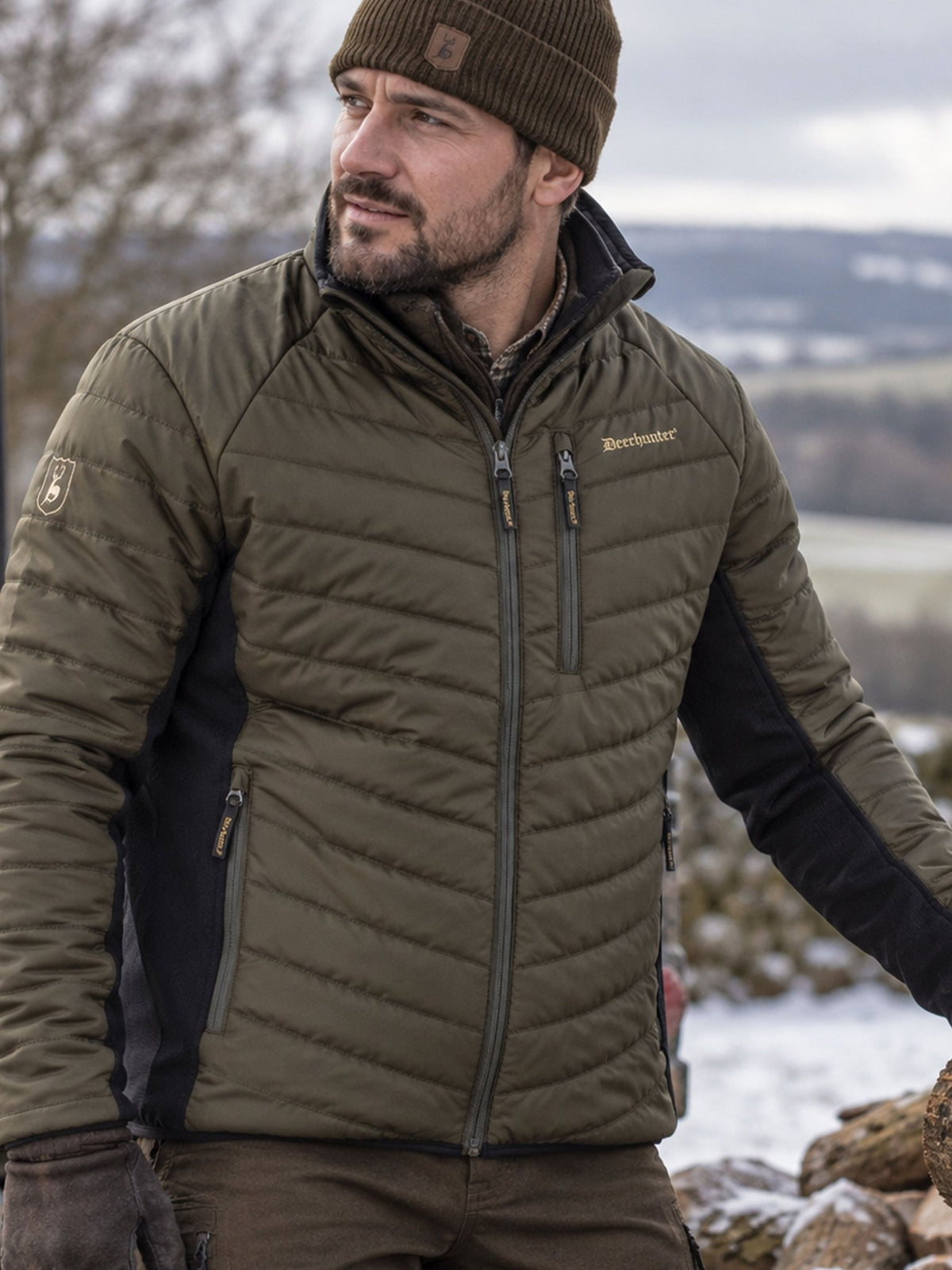 Deerhunter Moor Padded Jacket with softshell / mens coat Deerhunter Outerwear