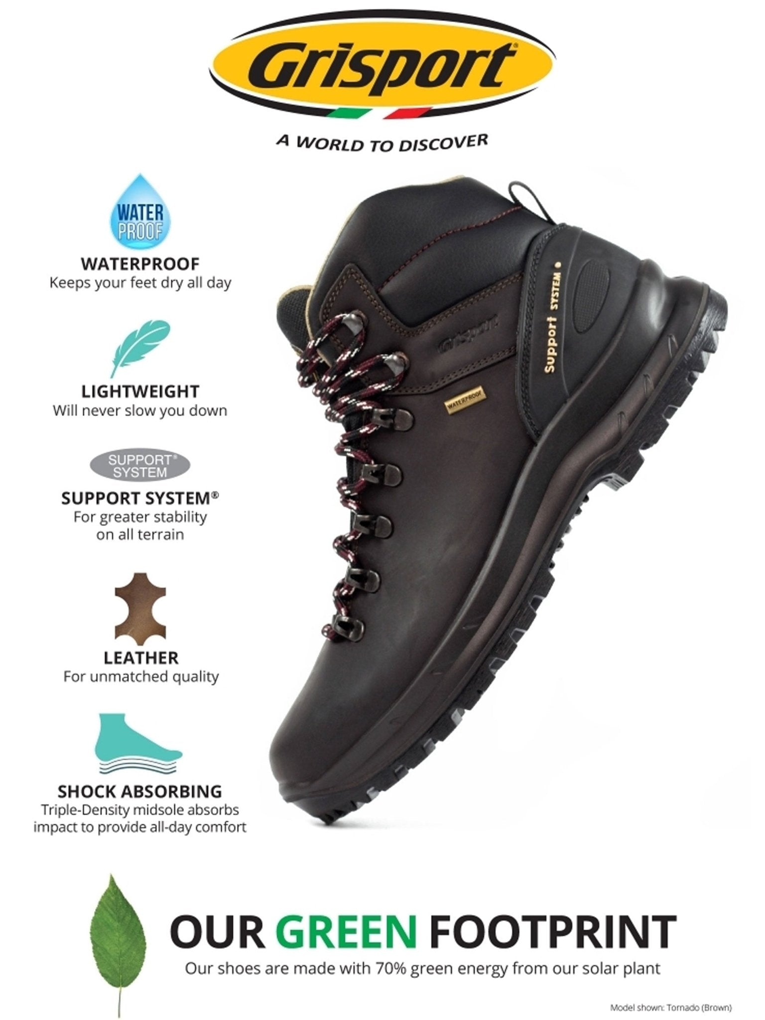 GriSport GriSport - GriSport Tornado Leather Waterproof Boot with Vibram Sole