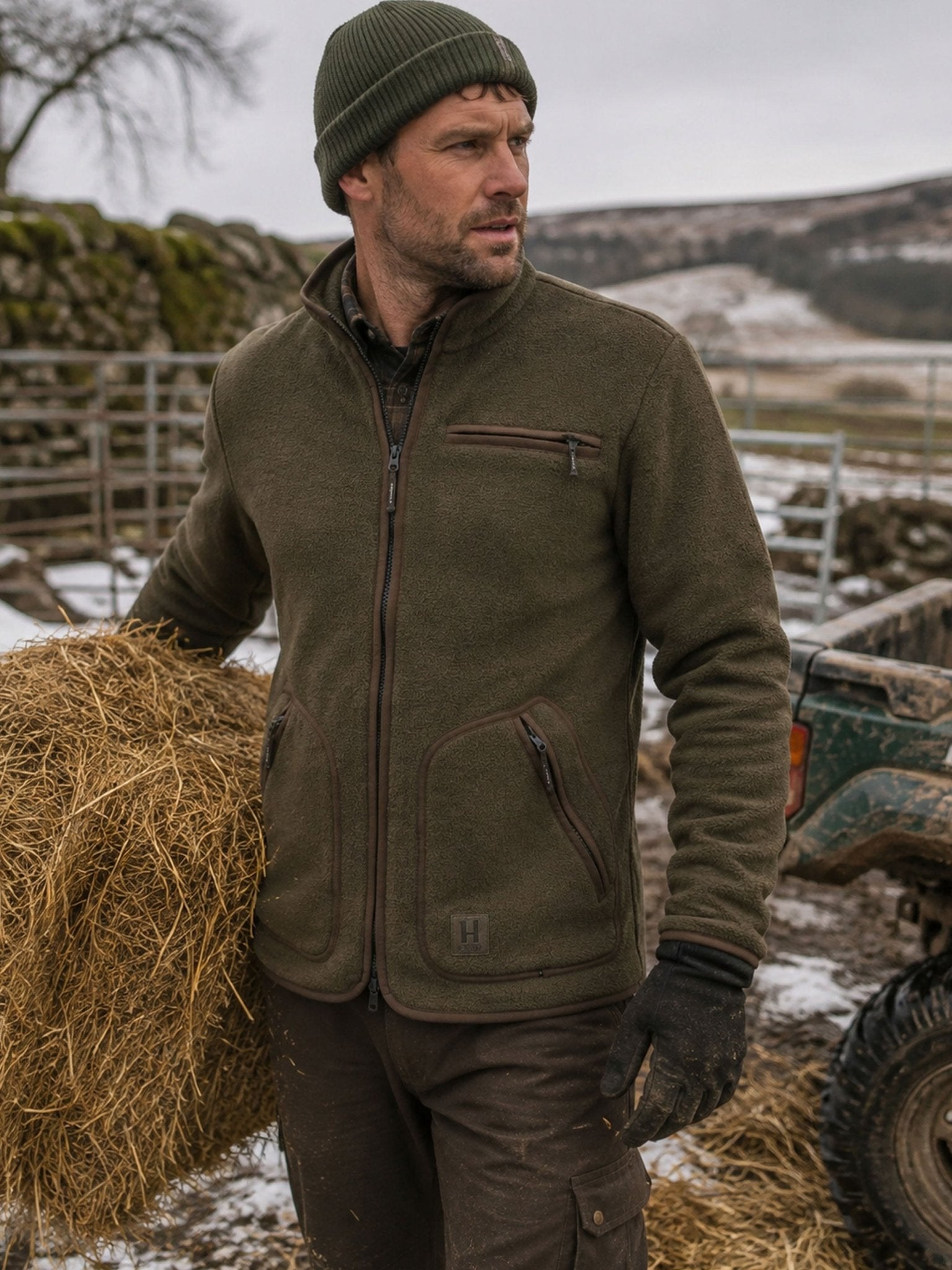Härkila Torsby Men’s Fleece Jacket - 340g double knit warm coat Harkila Fleece & Gilet