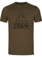 Harkila Mens Short Sleeve Tee / T-Shirt - Nature Print mens cotton t-shirt Harkila
