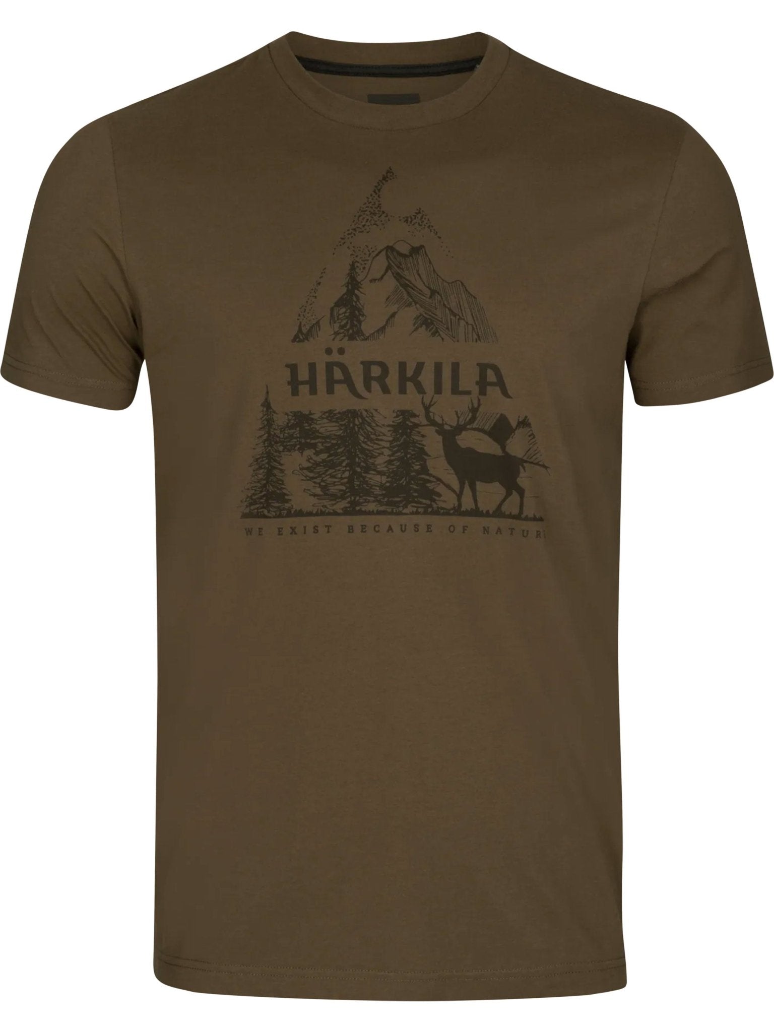 Harkila Mens Short Sleeve Tee / T-Shirt - Nature Print mens cotton t-shirt Harkila