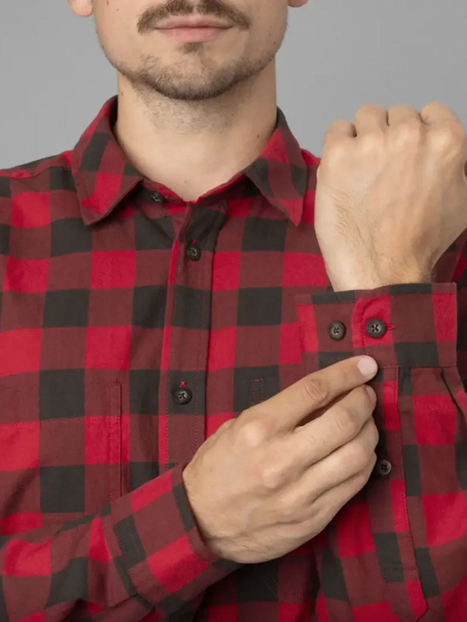 Harkila Scandinavian Long Sleeve Mens Shirt / Brushed cotton check shirts Harkila