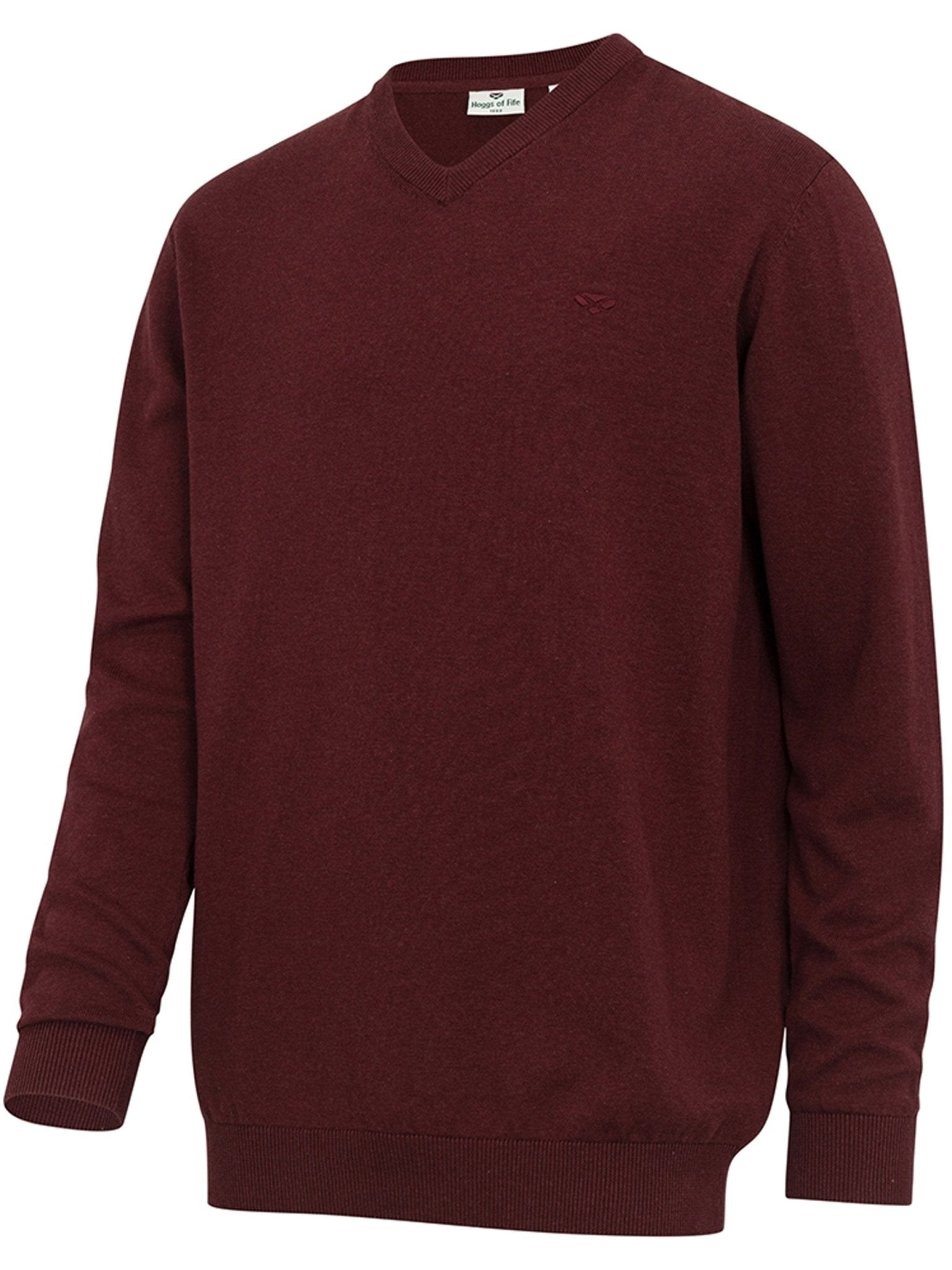 Hoggs of Fife Hoggs of Fife - Stirling II V Neck Mens Jumper - 100% cotton Mens Pullover Long Sleeve