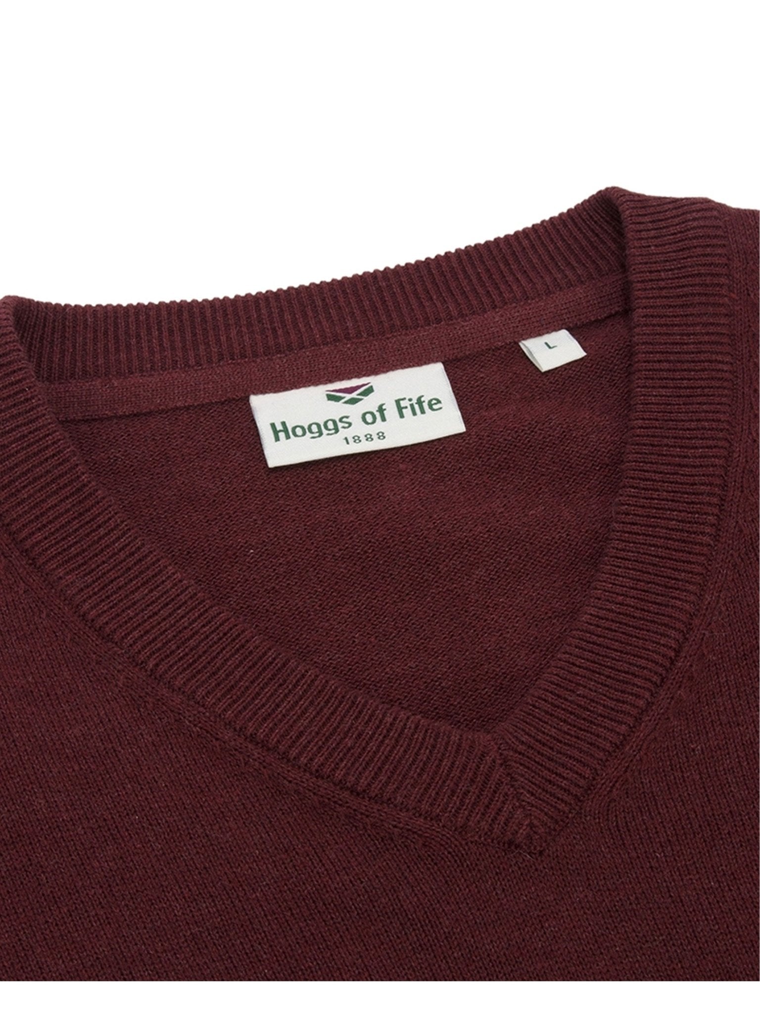 Hoggs of Fife Hoggs of Fife - Stirling II V Neck Mens Jumper - 100% cotton Mens Pullover Long Sleeve