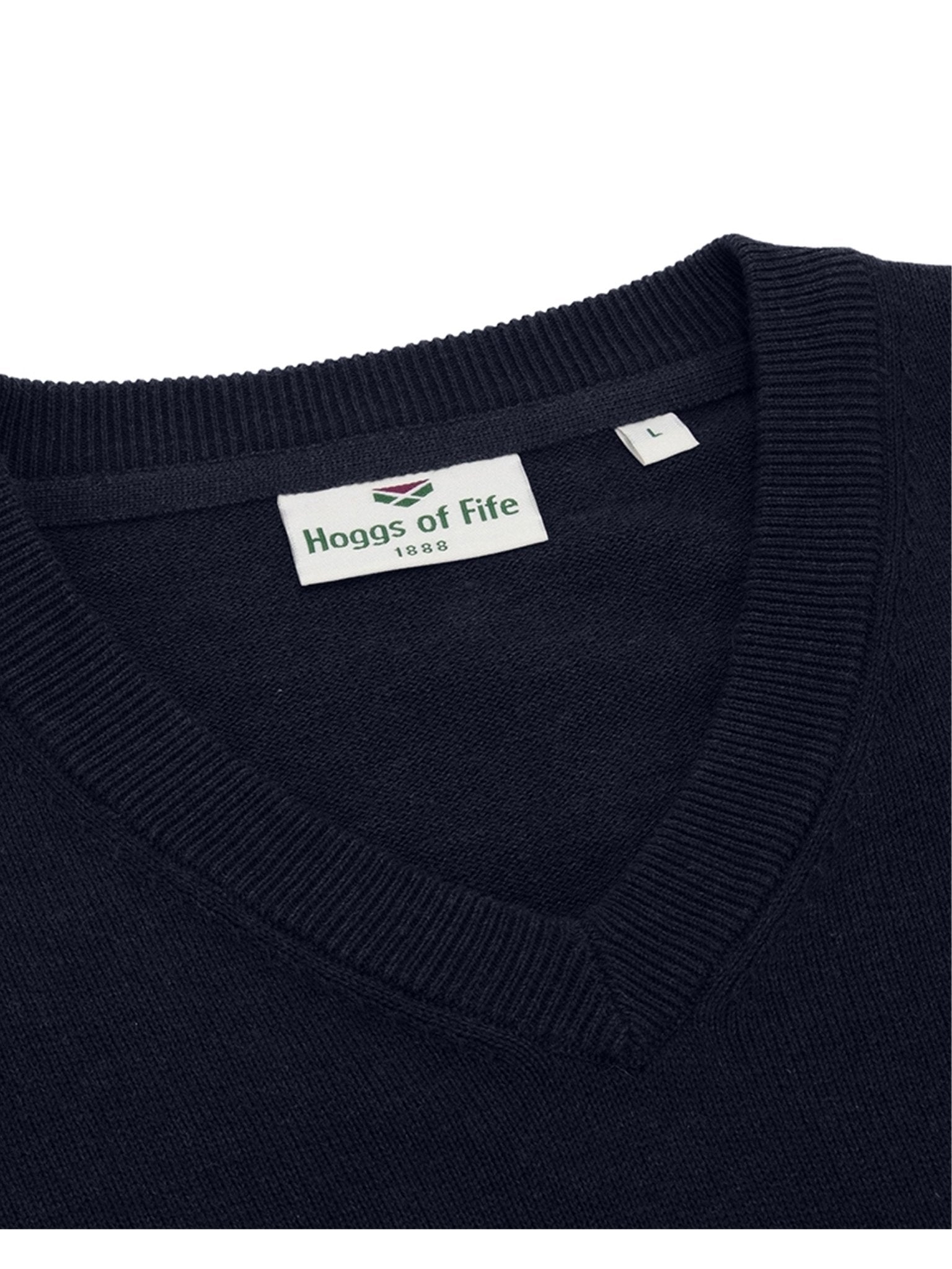 Hoggs of Fife Hoggs of Fife - Stirling II V Neck Mens Jumper - 100% cotton Mens Pullover Long Sleeve