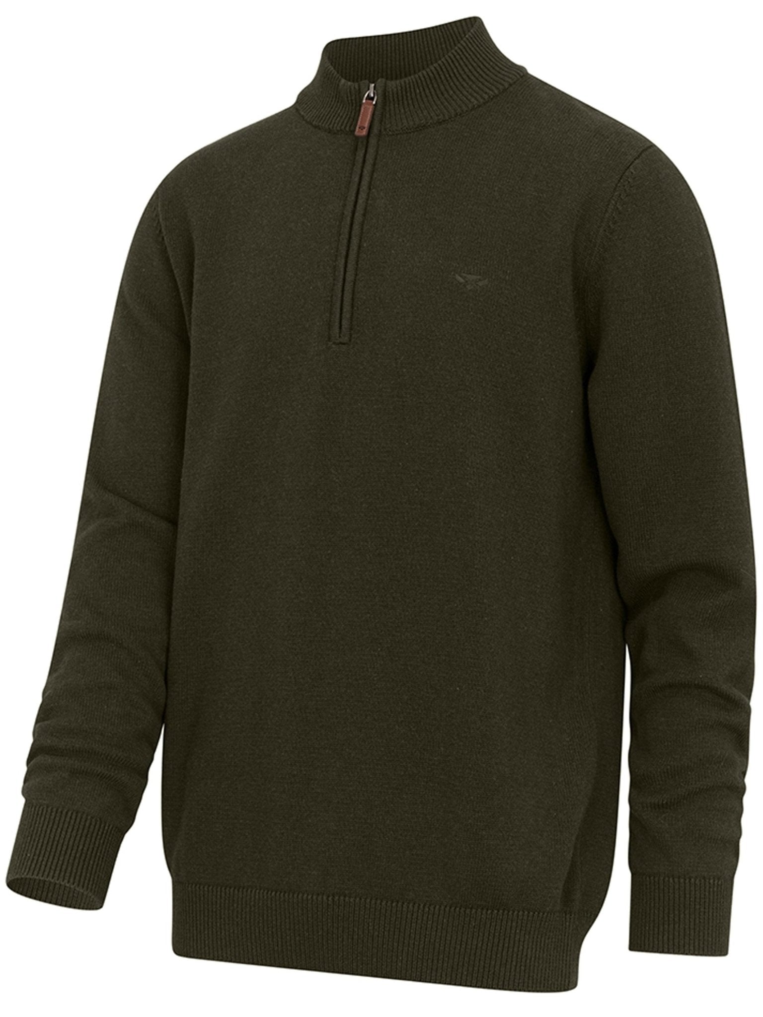 Hoggs of Fife - Mens Falkirk 1/4 Zip mens Pullover / mens Jumper 100% Cotton