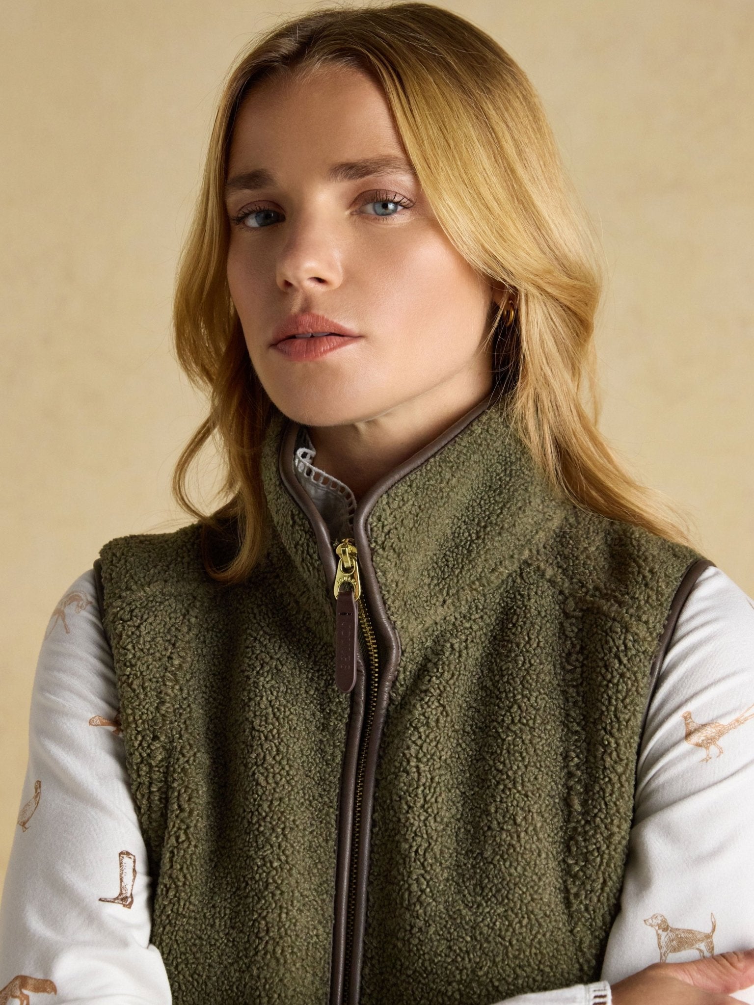 Joules Borg Heritage Fleece Womens Gilet - Ladies waistcoat / bodywarmer Joules