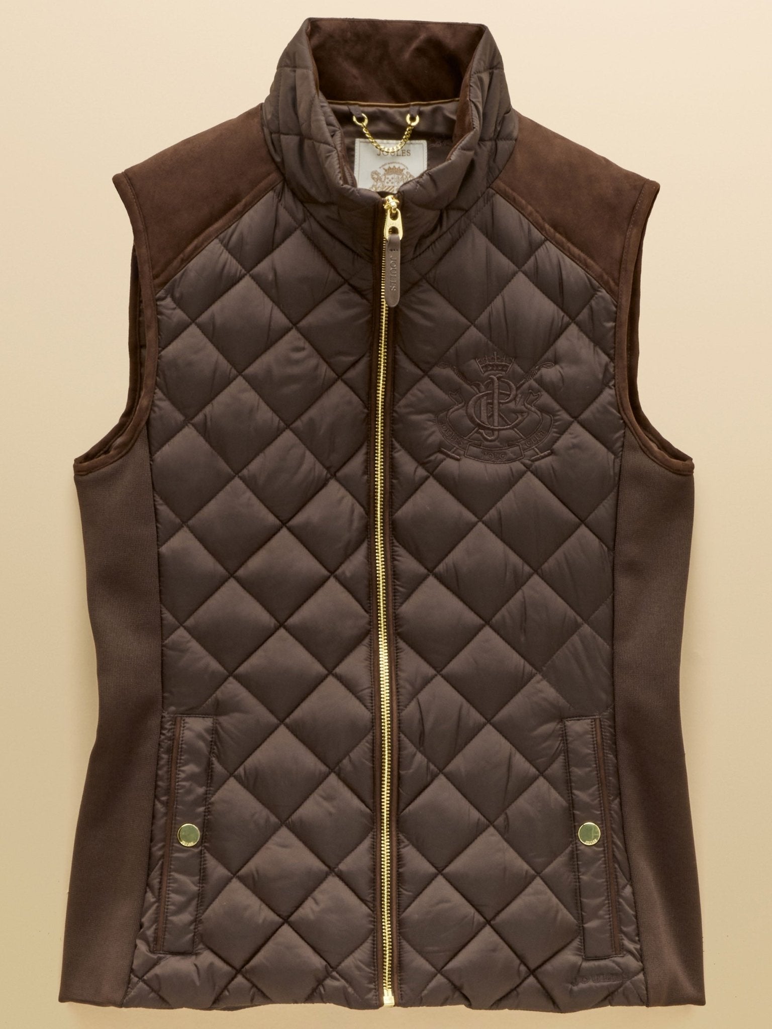 Joules Braemar Luxe Ladies Gilet Showerproof Quilted waistcoat Joules Fleece & Gilet