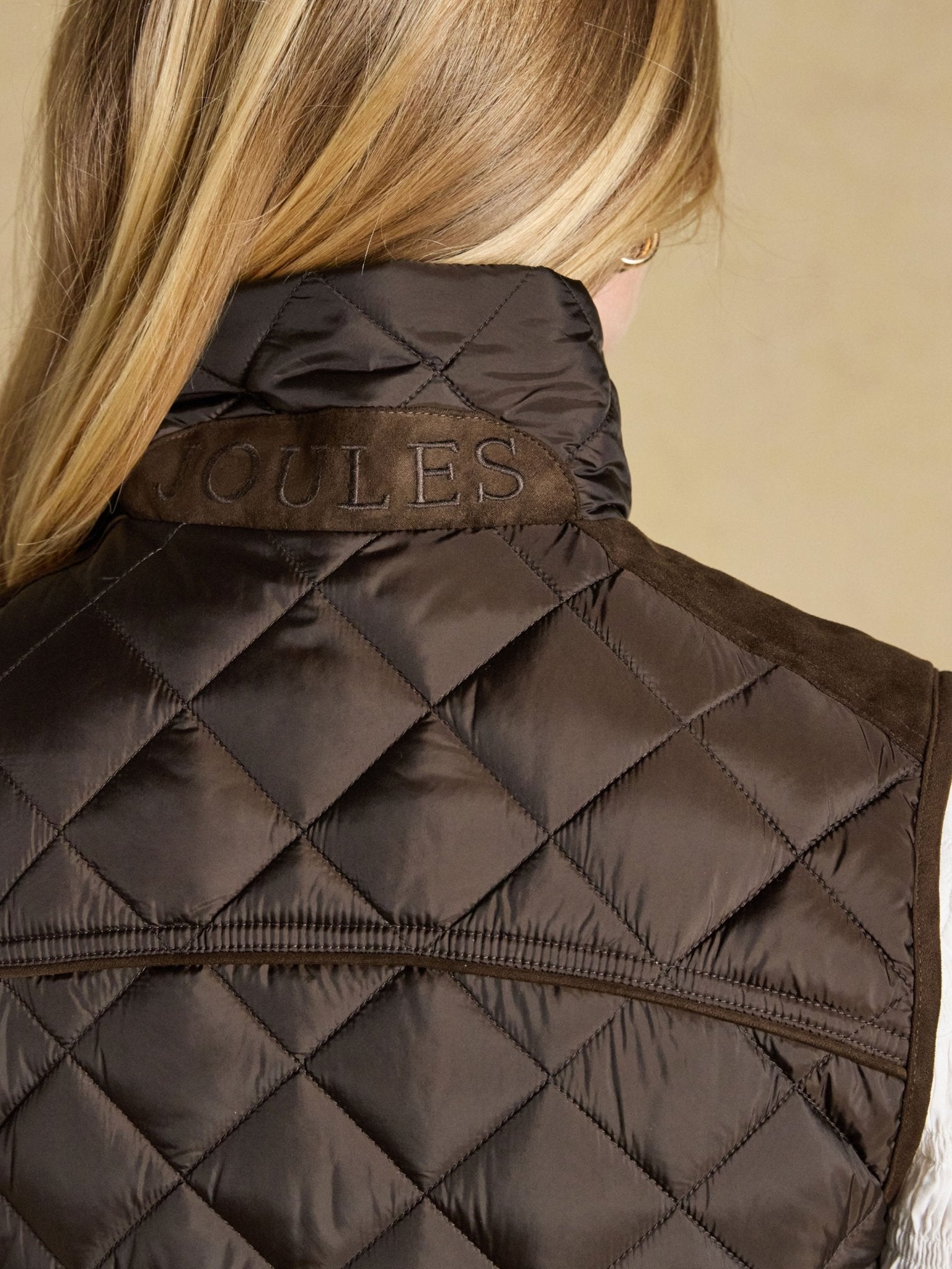 Joules Braemar Luxe Ladies Gilet Showerproof Quilted waistcoat Joules Fleece & Gilet