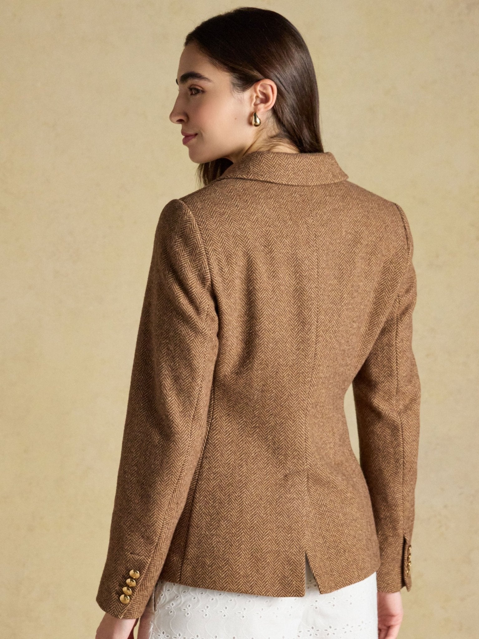 Joules Canterly Women’s Herringbone Tweed Hacking Jacket Joules Outerwear