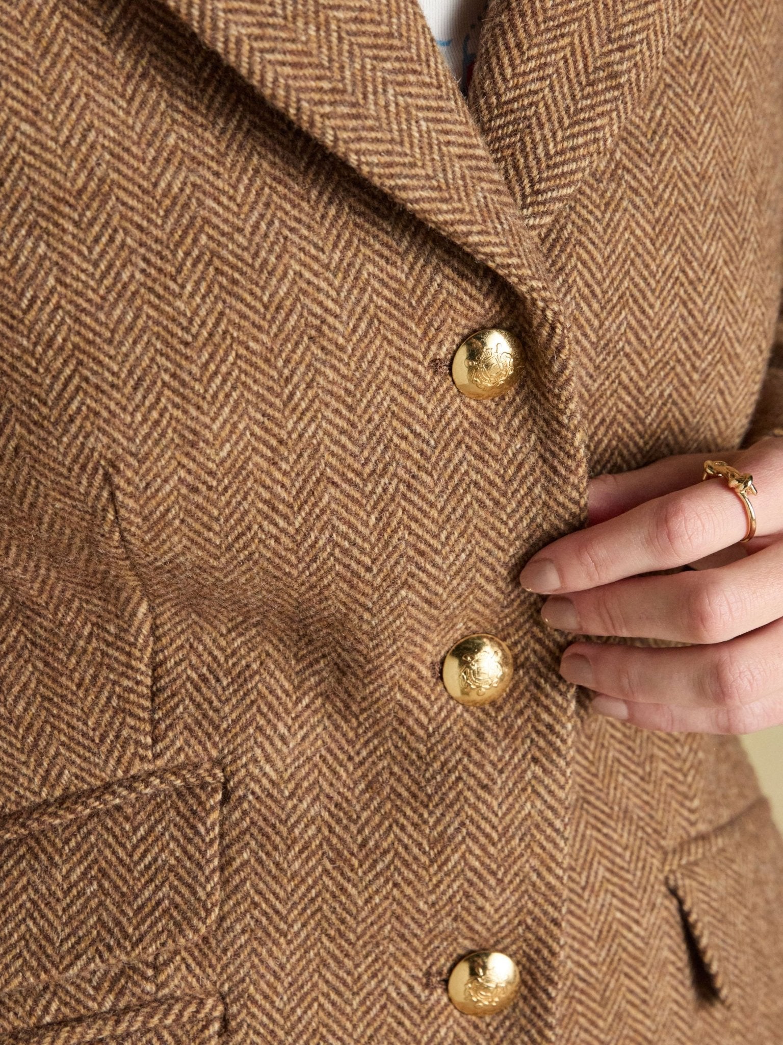 Joules Canterly Women’s Herringbone Tweed Hacking Jacket Joules Outerwear