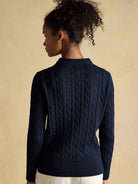 Joules Classic Cable Cotton ladies Jumper | Women's Crew Neck Pullover Joules Knitwear