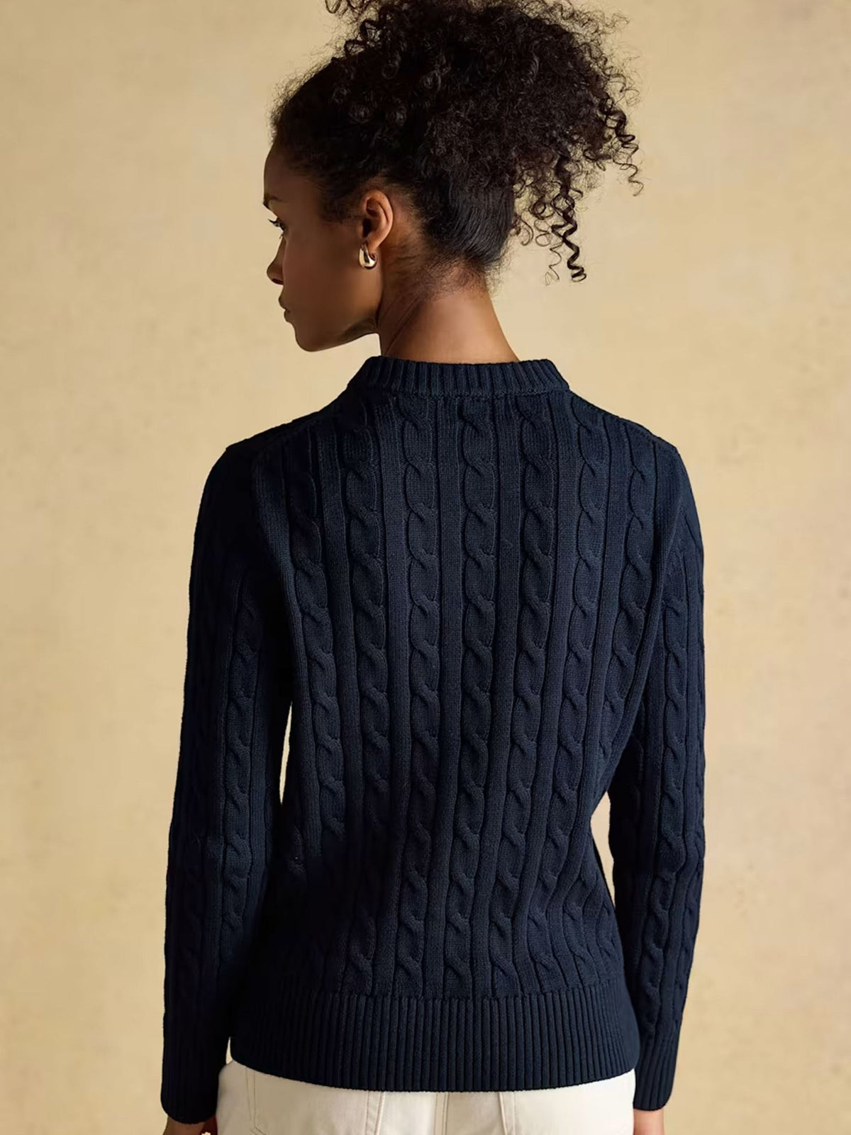 Joules Classic Cable Cotton ladies Jumper | Women's Crew Neck Pullover Joules Knitwear