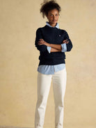 Joules Classic Cable Cotton ladies Jumper | Women's Crew Neck Pullover Joules Knitwear