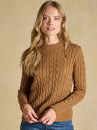 Joules Classic Cable Cotton ladies Jumper | Women's Crew Neck Pullover Joules Knitwear