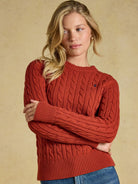 Joules Classic Cable Cotton ladies Jumper | Women's Crew Neck Pullover Joules Knitwear