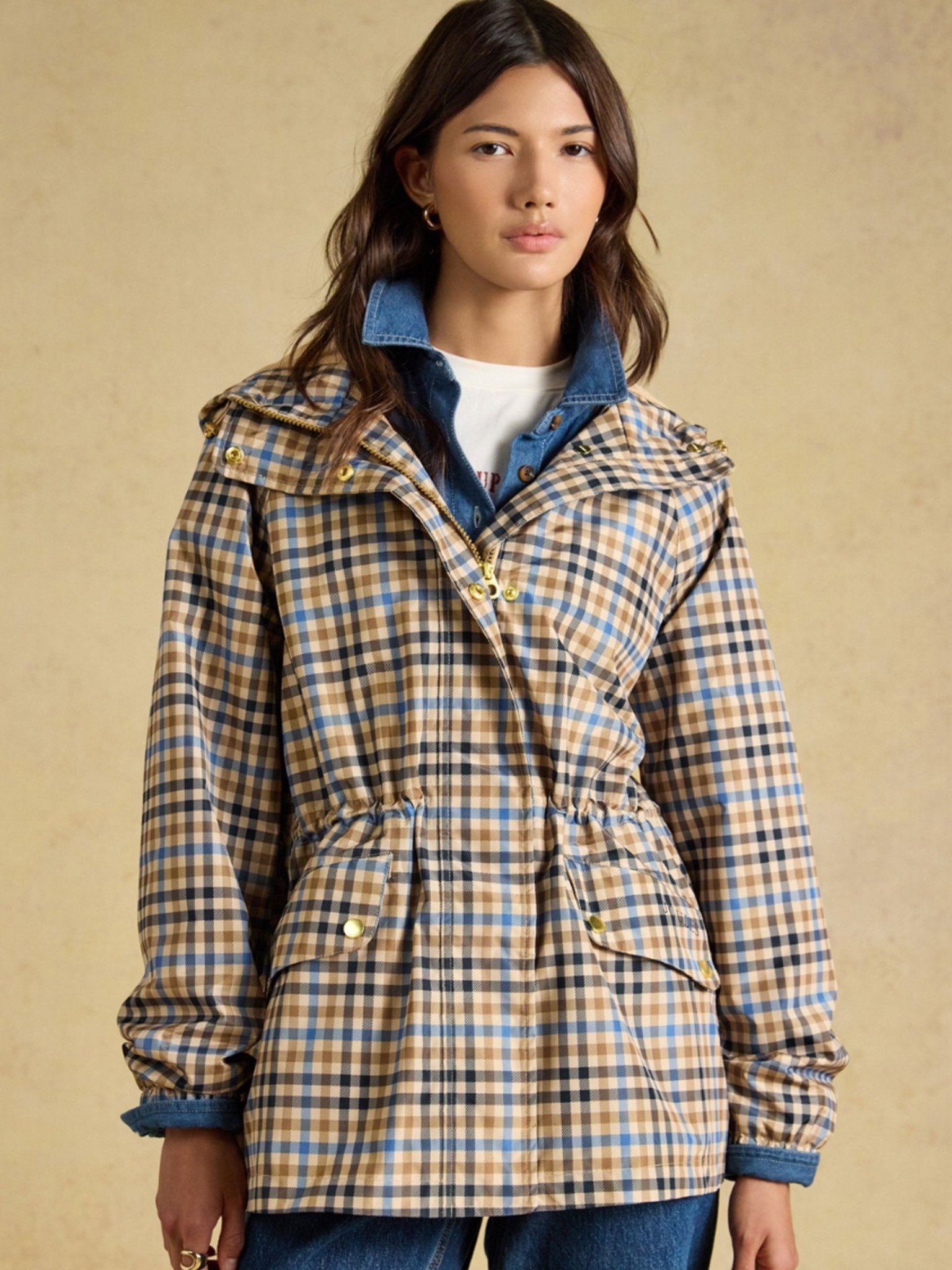 Joules Everdry Ladies Waterproof Packable Raincoat Joules Outerwear