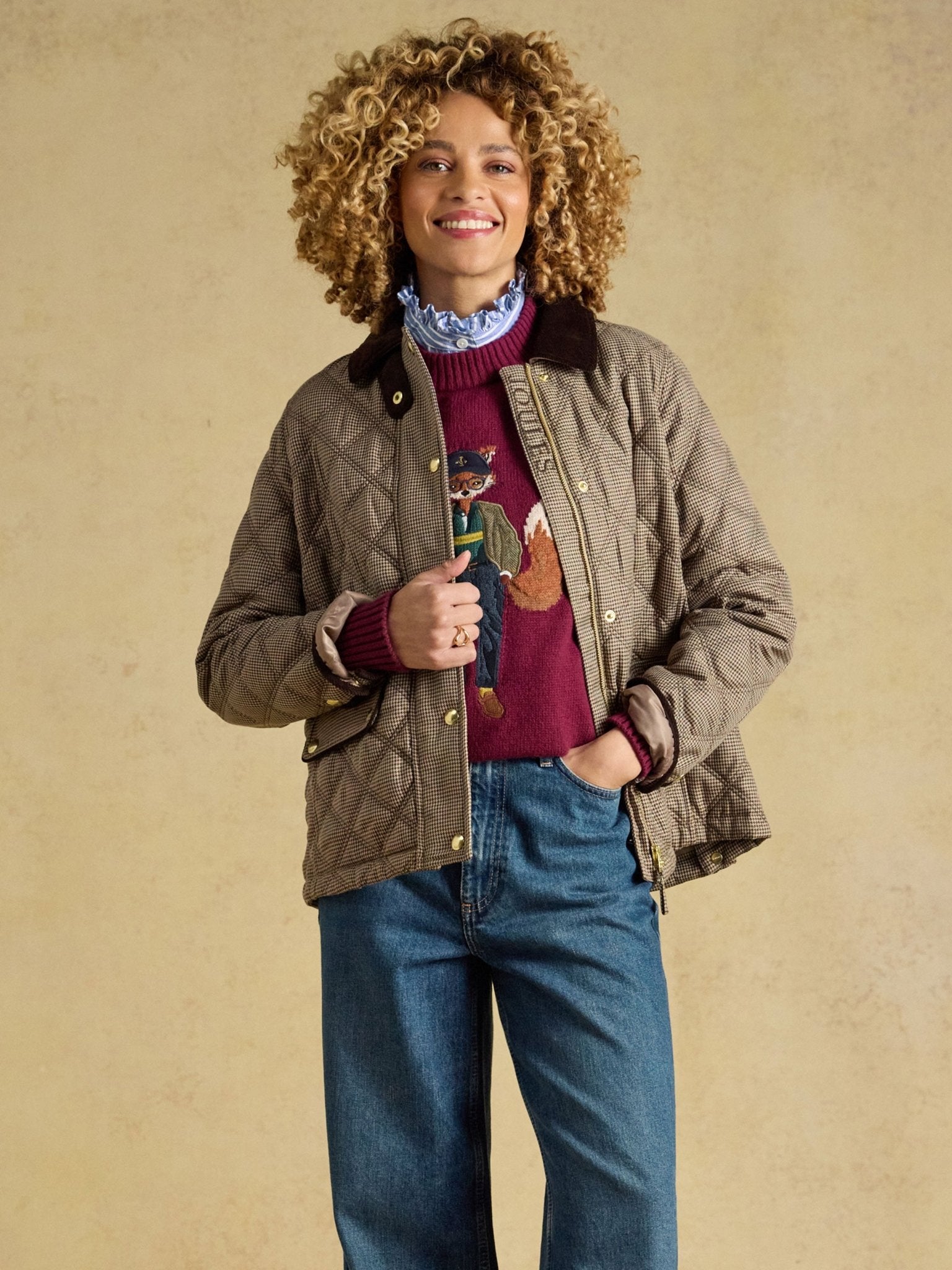 Joules Harrogate Ladies Showerproof Diamond Quilted Barn Jacket Joules Outerwear