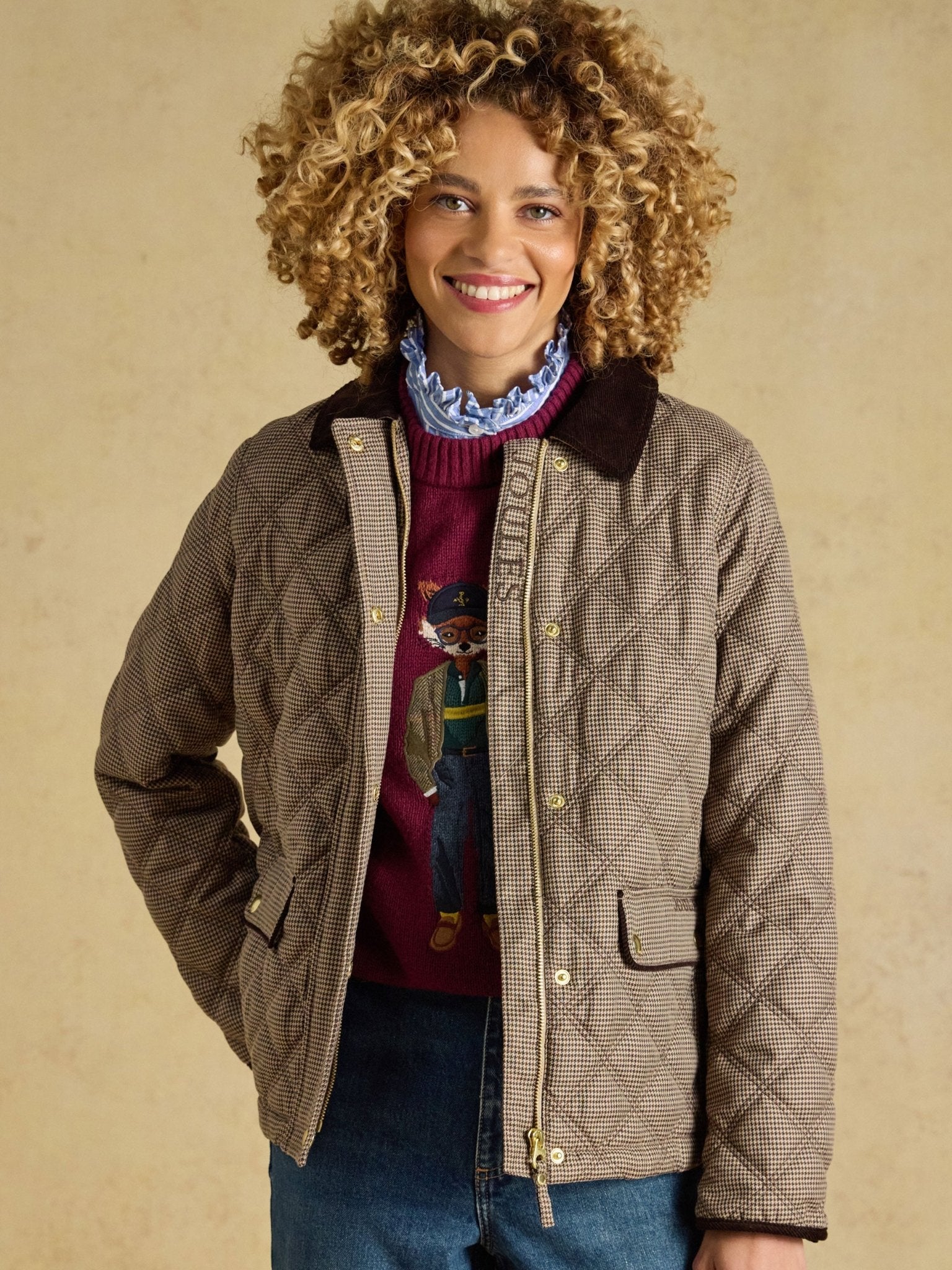 Joules Harrogate Ladies Showerproof Diamond Quilted Barn Jacket Joules Outerwear