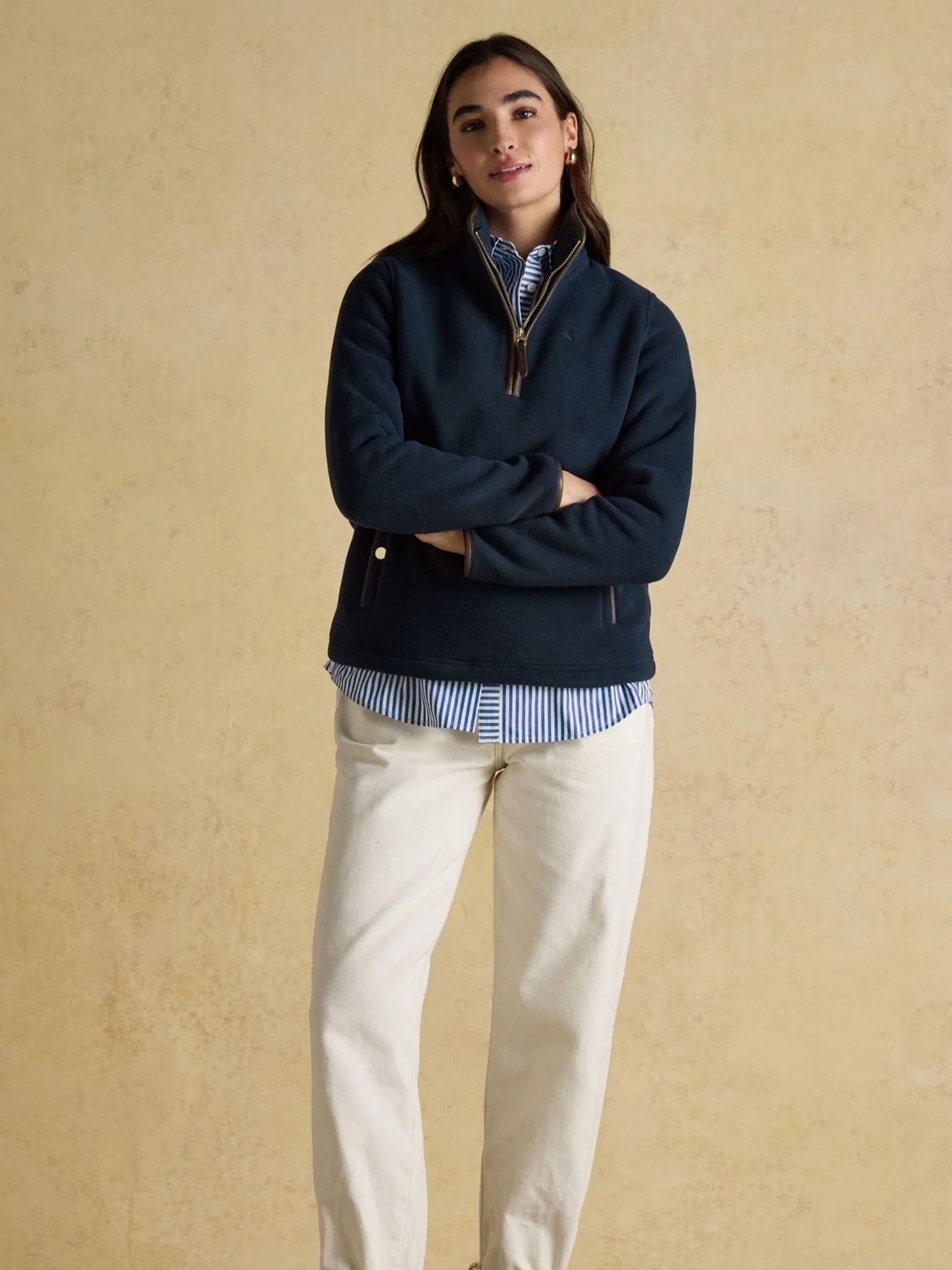 Joules Heritage womens 1/4 Zip - Ladies fleece quarter zip with pockets Joules