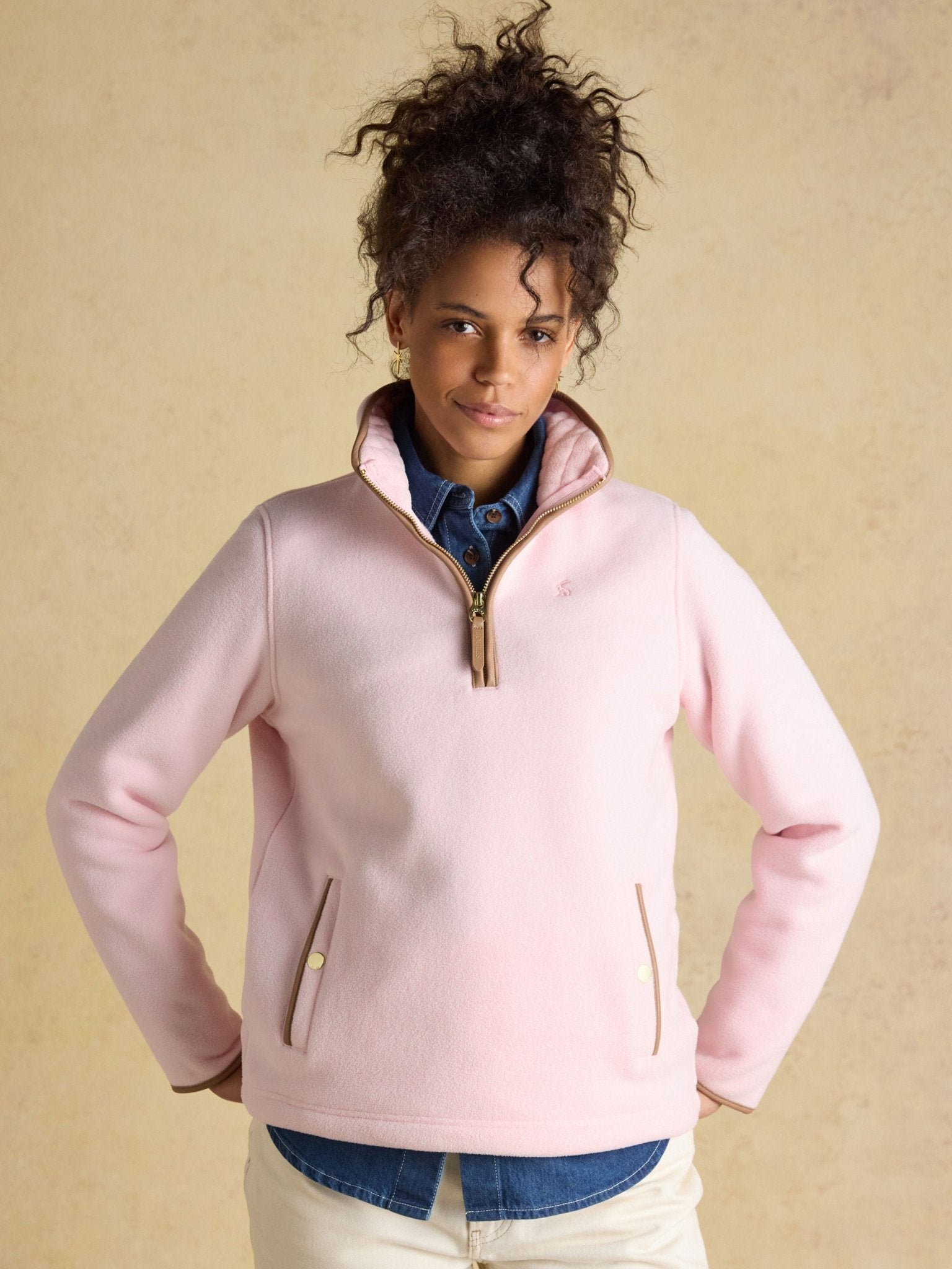 Joules Heritage womens 1/4 Zip - Ladies fleece quarter zip with pockets Joules Fleece & Gilet