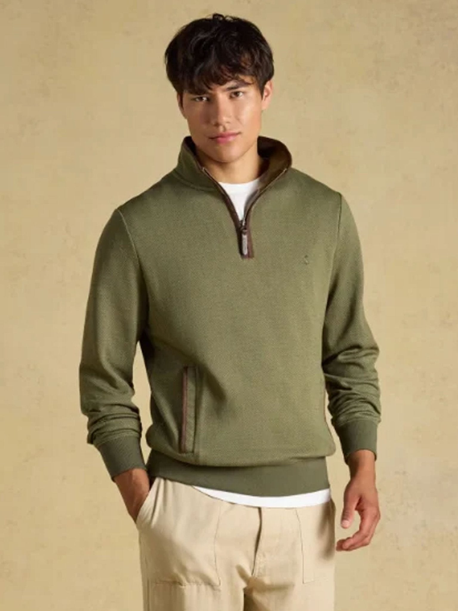 Joules Herringbone Quarter Zip Sweatshirt mens jumper / pullover Joules Knitwear