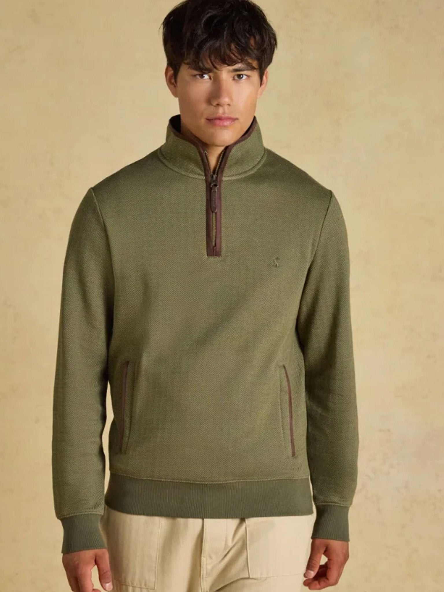 Joules Herringbone Quarter Zip Sweatshirt mens jumper / pullover Joules Knitwear