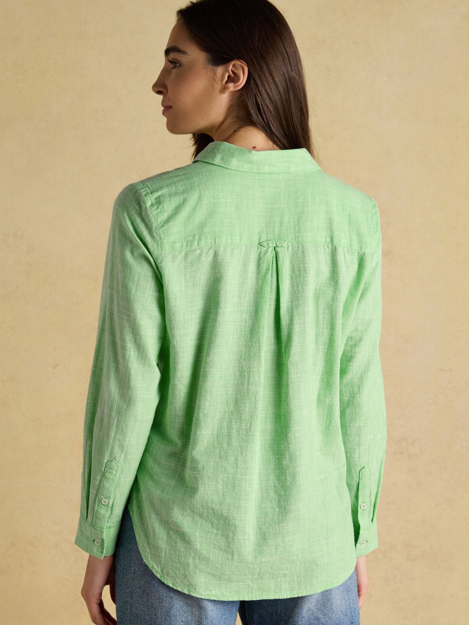 Joules Ida Ladies Cotton Shirt Long Sleeve Button-Down Smart Casual Blouse with Curved Hem Joules Shirt