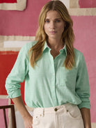 Joules Ida Ladies Cotton Shirt Long Sleeve Button-Down Smart Casual Blouse with Curved Hem Joules Shirt