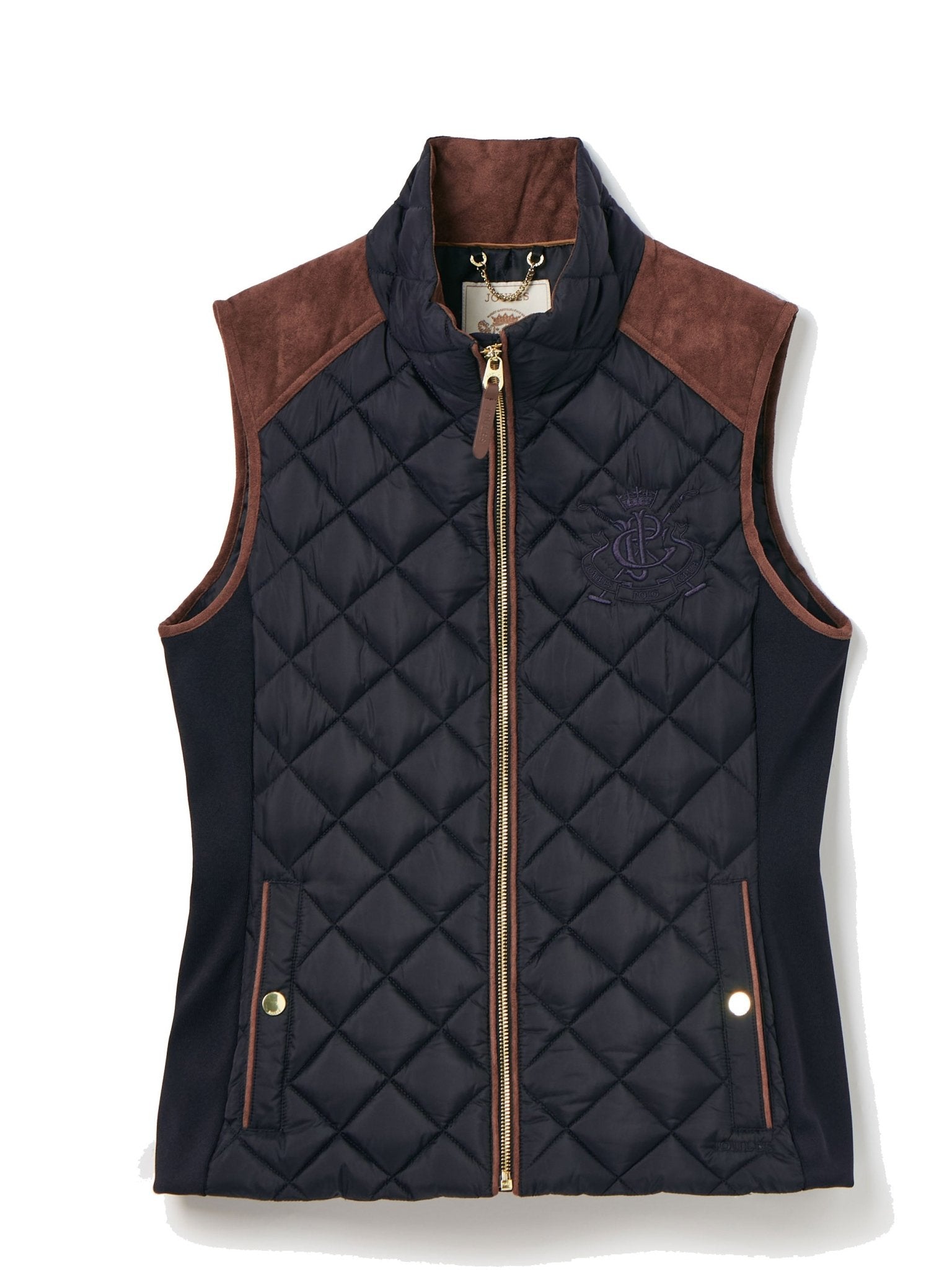 Joules Joules - Joules Braemar Luxe Showerproof Quilted Ladies Gilet, womens waistcoat / Bodywarmer