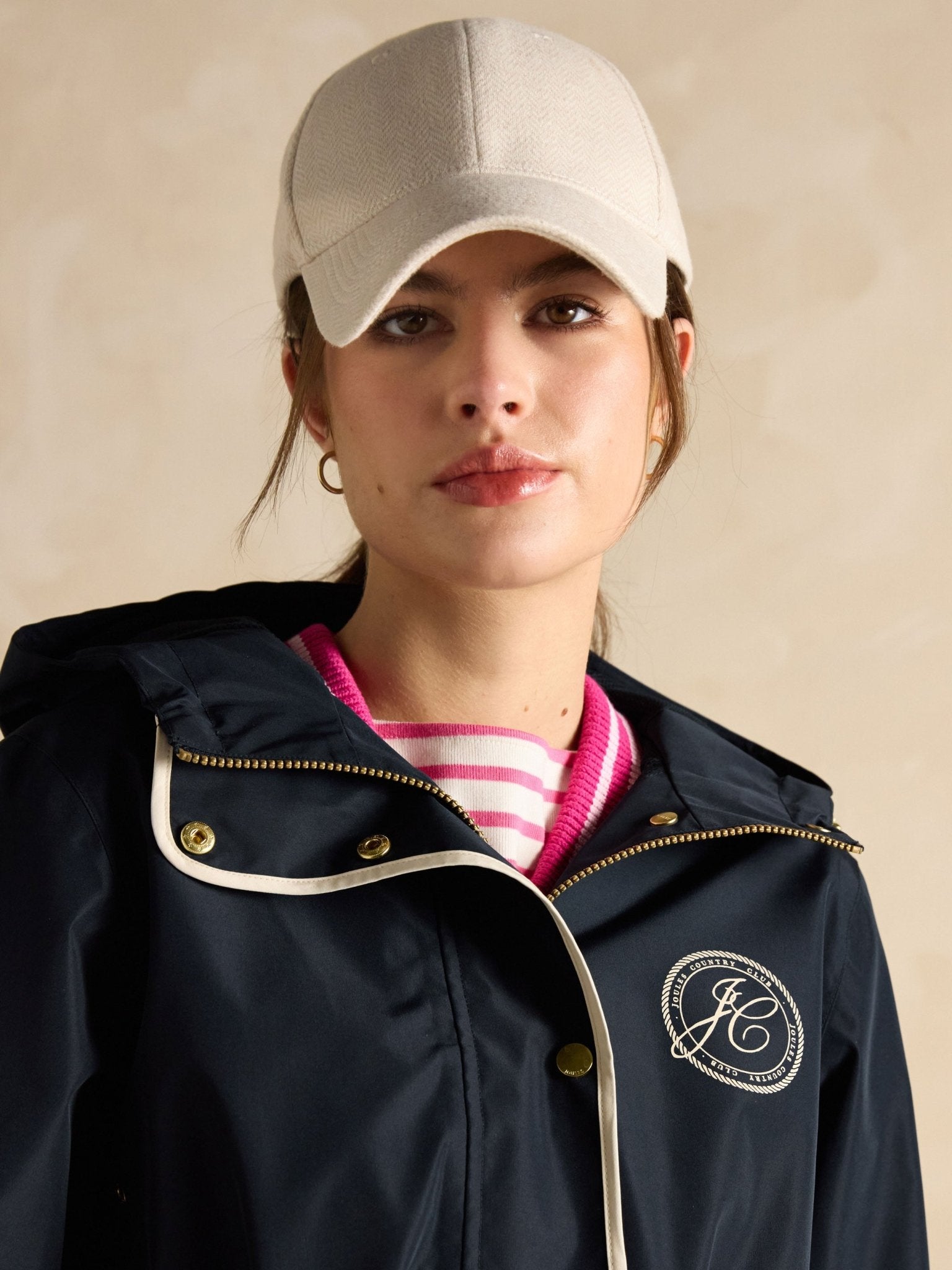 Joules Joules - Joules Womens Holt Packable Waterproof Raincoat with Hood - Ladies Outerwear