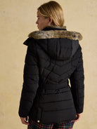 Joules - Ladies Aspen Showerproof Padded womens Coat with Faux Fur removable Hood Joules