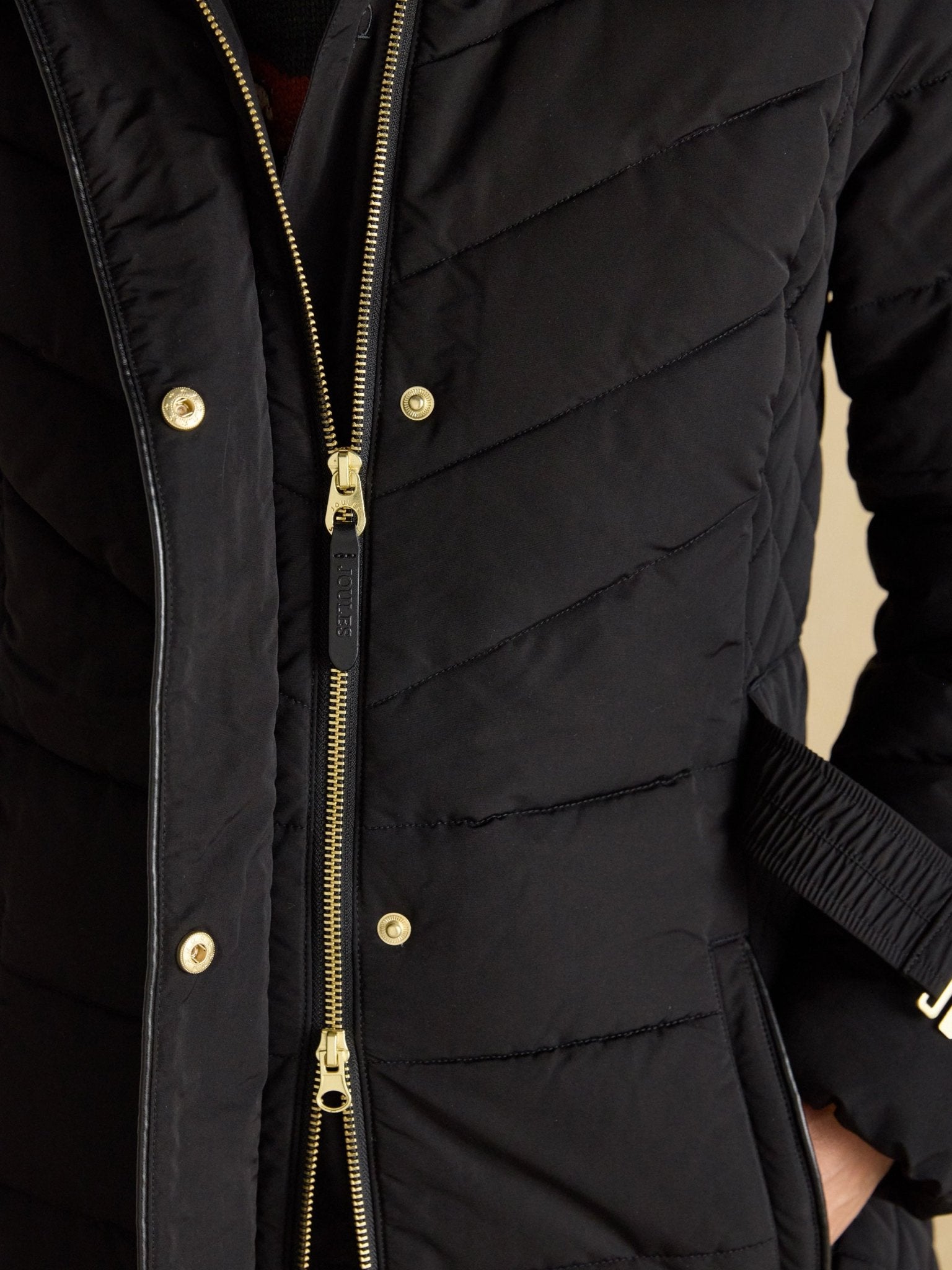 Joules - Ladies Aspen Showerproof Padded womens Coat with Faux Fur removable Hood Joules