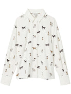 Joules - Ladies Burlington Eleanor Tomlinson Jersey Shirt - Dogs Print - womens shirt / blouse Joules