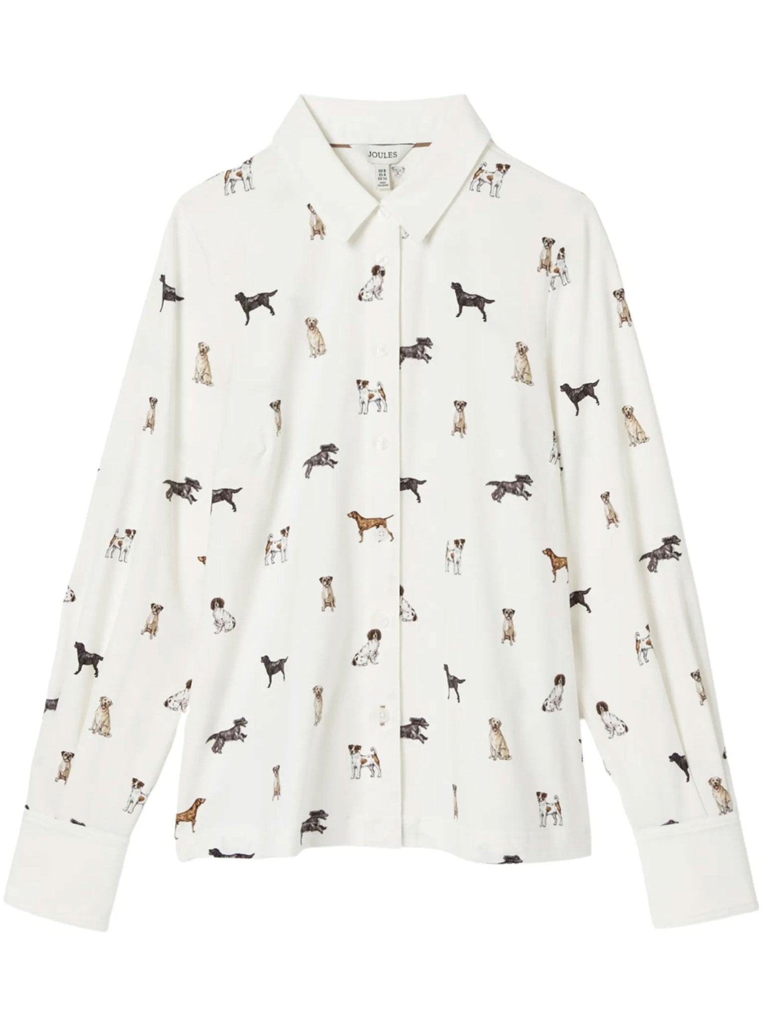 Joules - Ladies Burlington Eleanor Tomlinson Jersey Shirt - Dogs Print - womens shirt / blouse Joules