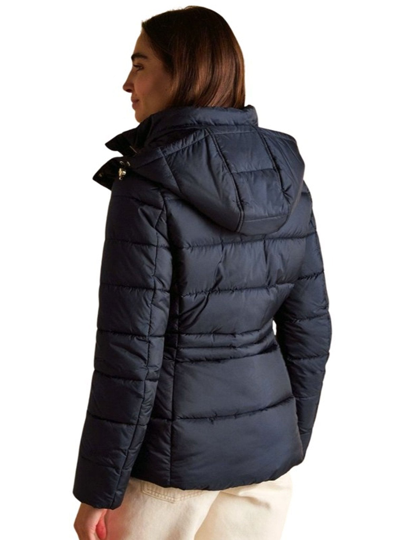 Joules - Ladies Hadlow Showerproof Padded womens Coat with Faux Fur removable Hood Joules