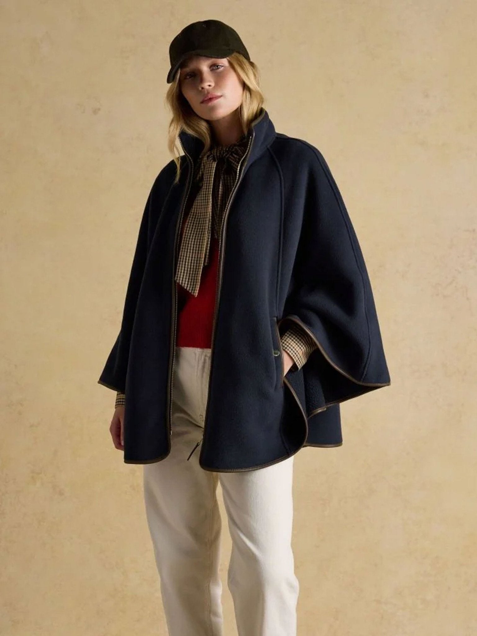 Joules - Ladies Heritage Longline cape / Womens country fleece cape Joules