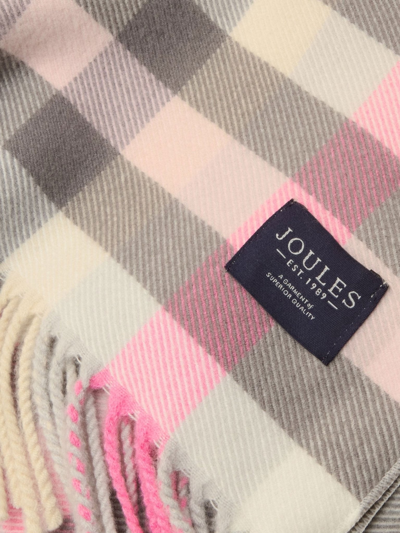 Joules Langtree Ladies Scarf Check / Tartan - Machine washable Joules Ladies Headwear