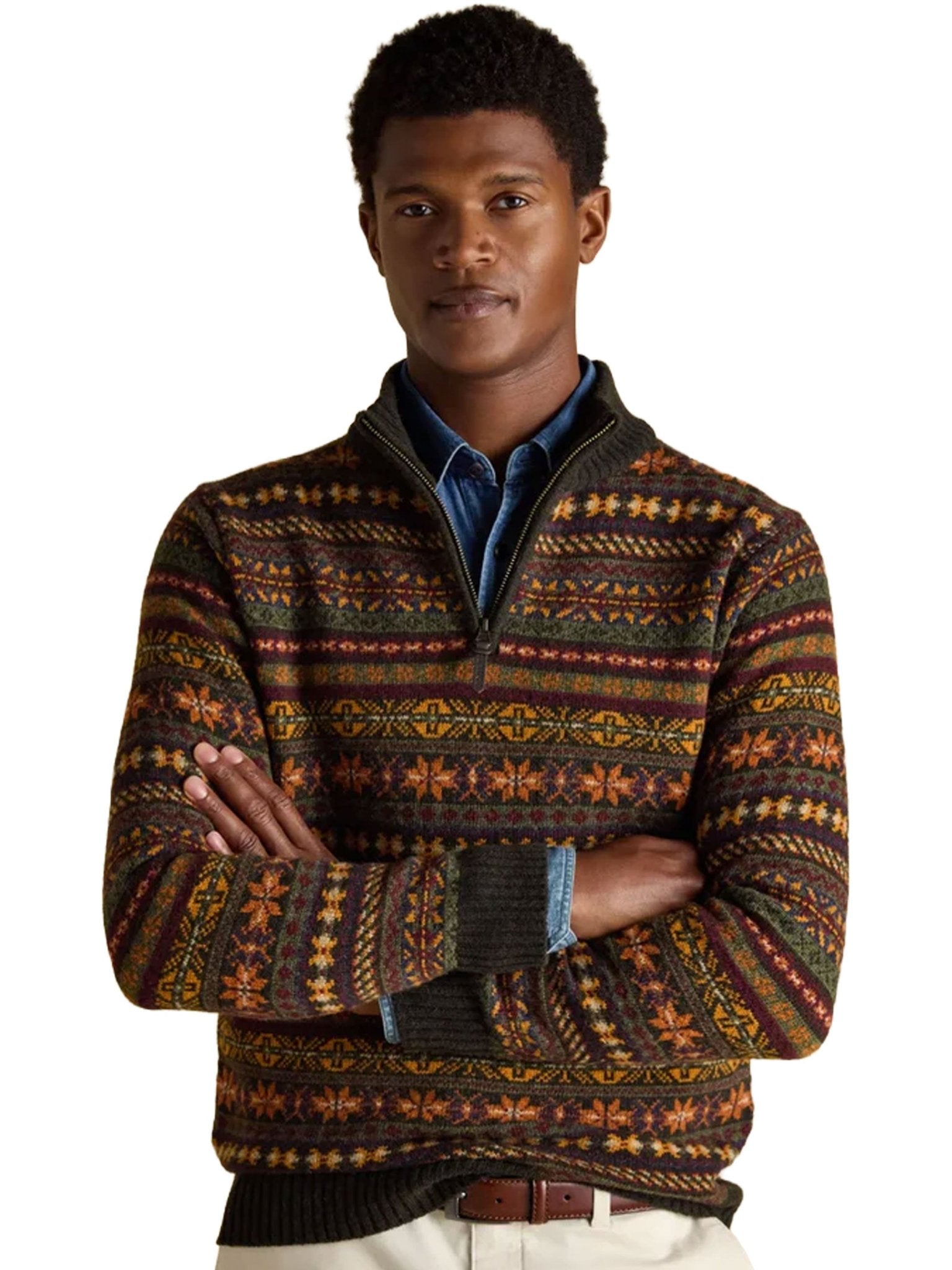 Joules - Milligan Mens Jumper - 1/4 Zip / Pullover / Sweater - 80% Wool Joules