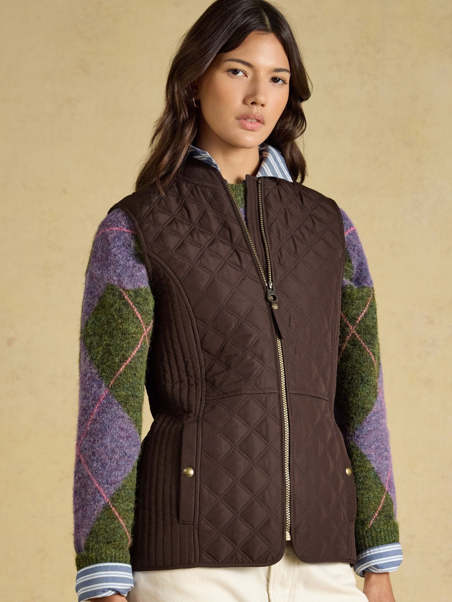 Joules Minx Ladies Quilted Gilet / Showerproof womens waistcoat & bodywarmer Joules Fleece & Gilet