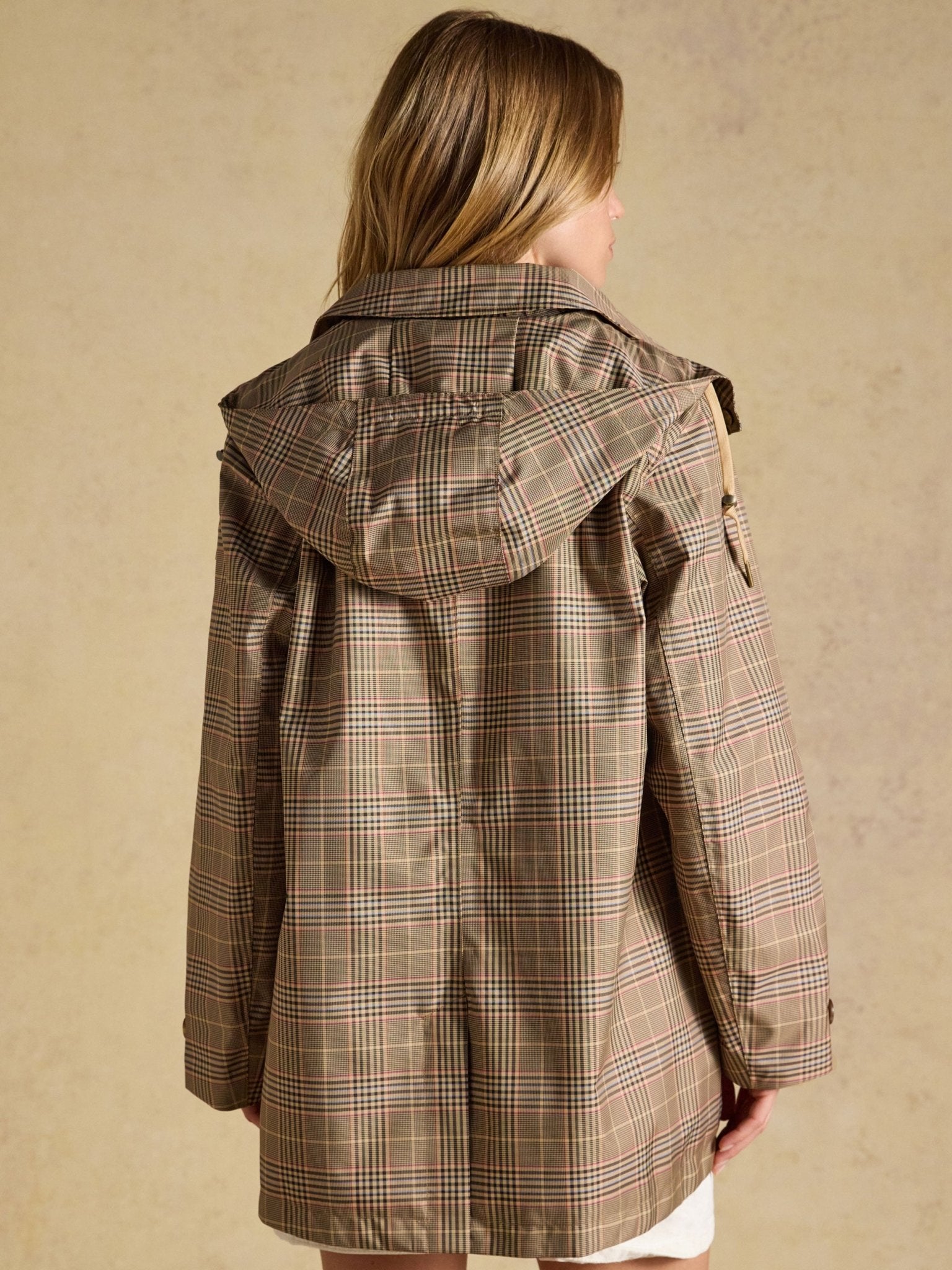 Joules Rainmore Neutral Waterproof Button Through Raincoat Joules Outerwear